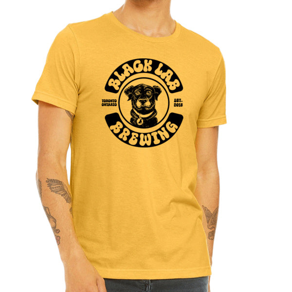 Retro Black Lab Brewing T-Shirt (Heather Yellow Gold)